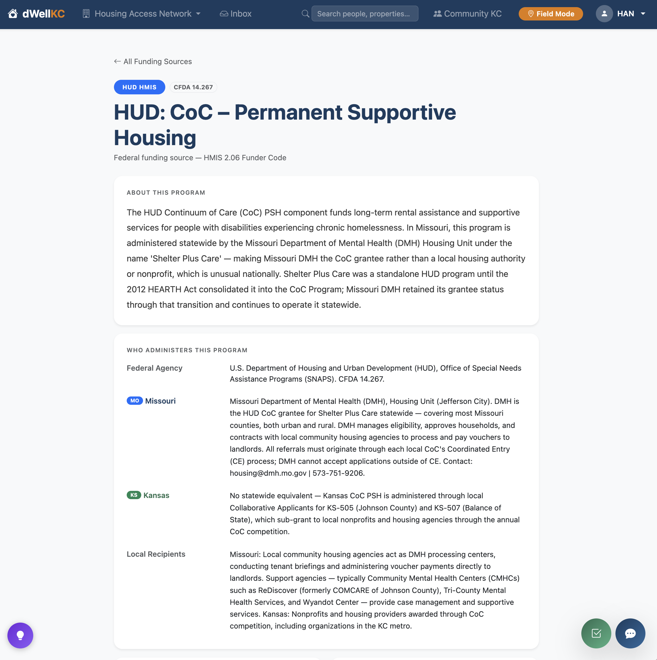 HUD CoC PSH