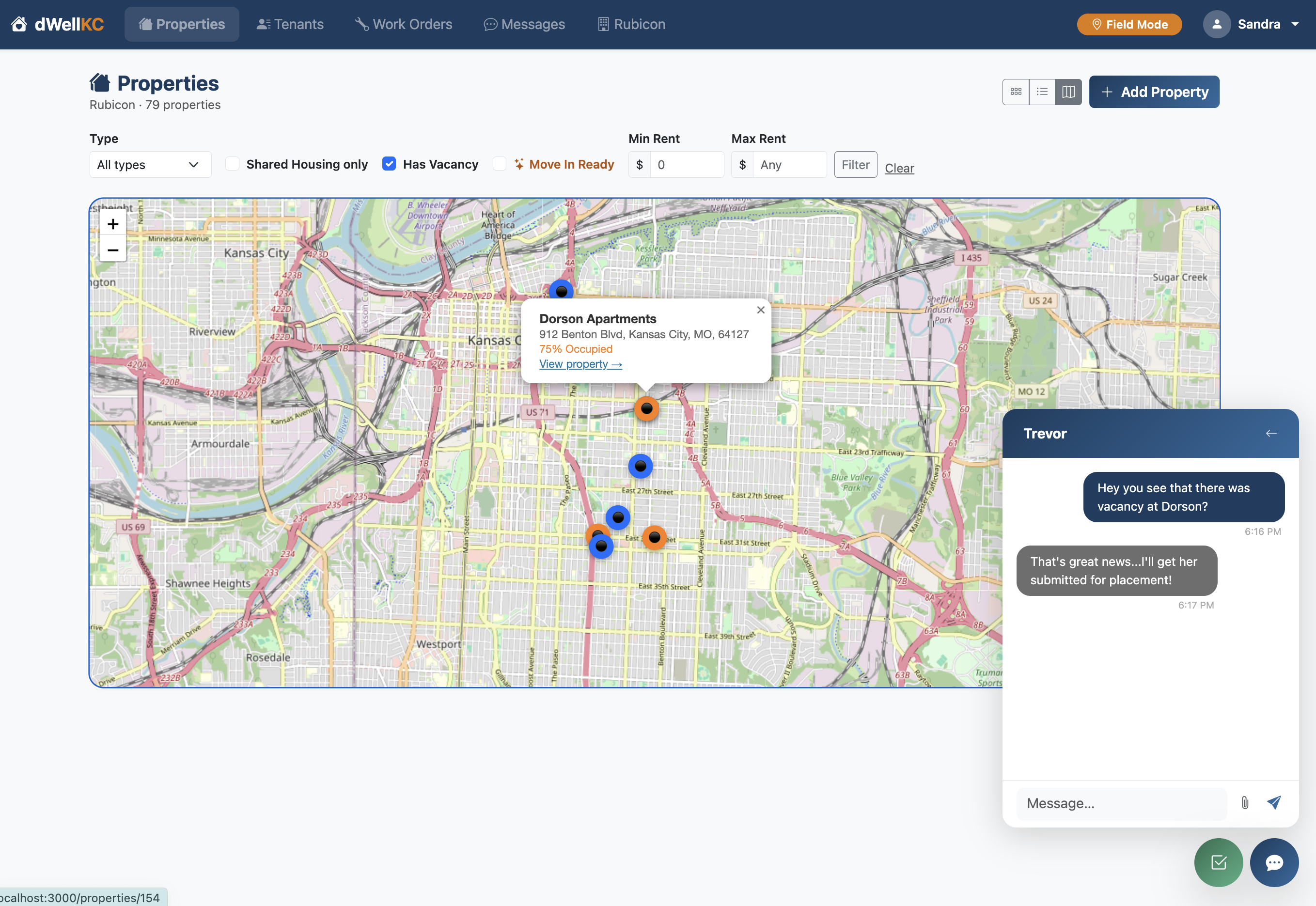Properties map view